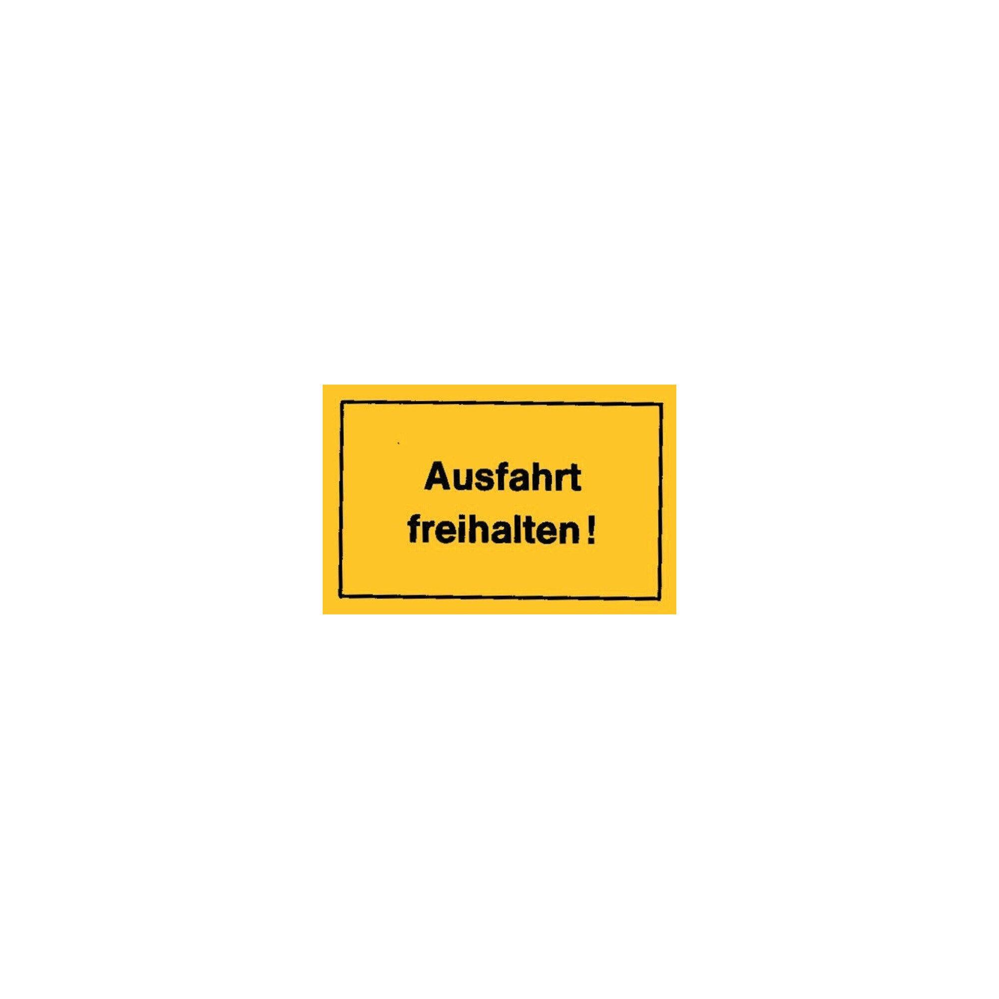 Schild 250x150 Ausfahrt freihalten gelb ; Siebdruck Jäger (4317784368124)