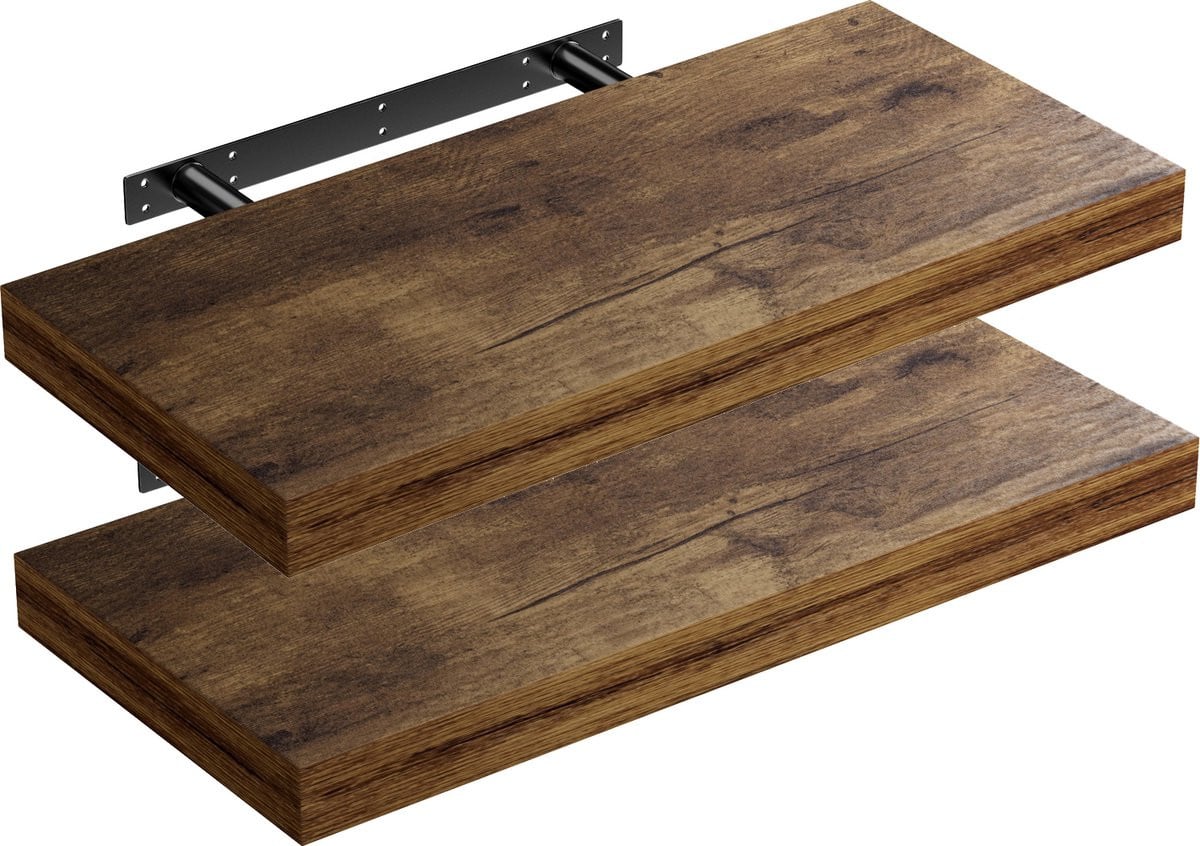 Casaria Wandplank 2 stuks Donker Eiken - 50 cm
