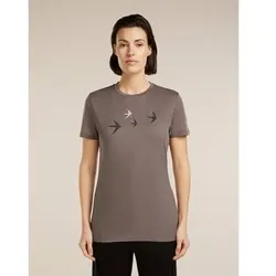 ICEBREAKER Damen T-Shirts/Tanks ku.Arm Da Merino 150 Tech Lite SS Tee Bird Transit, Größe XS in Beige Beige