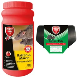 Set zur Rattenbekämpfung - Ratten Köderstation + Expert Ratten & Mäuse Portionsköder 500 g