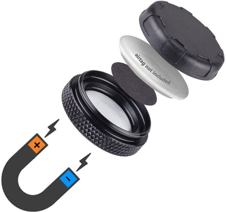 Lippa AirTag 1. & 2. Gen. Holder - Magnetisk - Sort