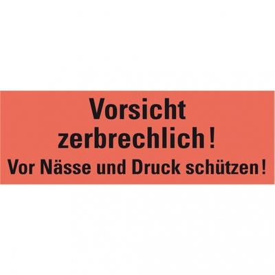 Dreifke® Hinweisetikett Zerbrechlich! Vor Nä., leuchtrot, Haftpapier, perm., 147x50mm, 250/RO