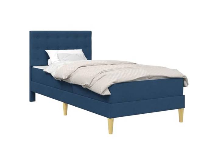 PUGYNBK Bettgestell Blau, 100 x 200 cm Robustes Sperrholz, weiches Kopfteil, unterer Raum, einfache Montage