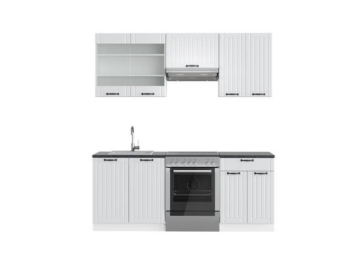 Cuisine Fame-Line 200cm sans PT Blanc campagne/Blanc Vicco 36159