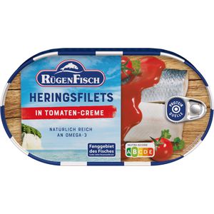 RügenFisch Fischkonserve Heringsfilets, in Tomaten-Creme, MSC zertifiziert, 200 g