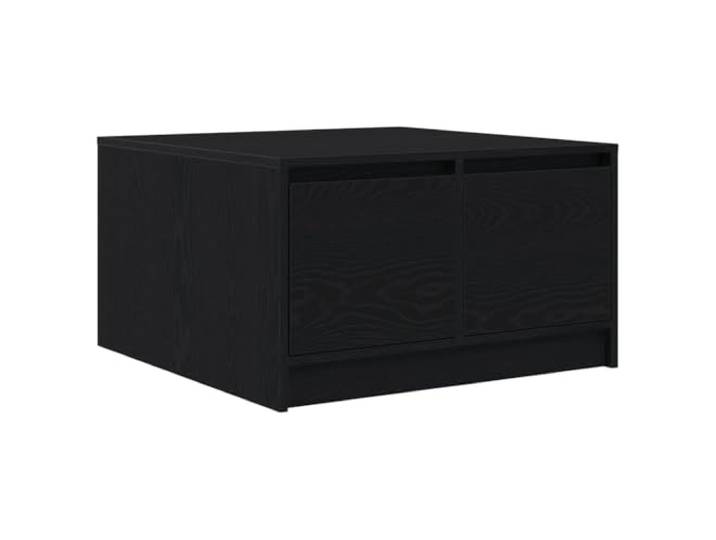 IBUQDDV Couchtisch mit Schubladen Schwarz Eichen-Optik 70,5x70x40 cm Holzwerkstoff, glatte Oberfläche, mehrere Schubladen, Stauraum, Wohnzimmer, Büro, Leseecke