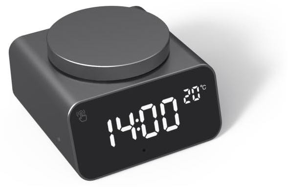 Dripio Digitale wekker met thermometer, zwart