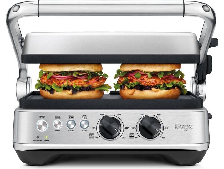 Grille-viande 2400w 750cm² ouverture 180° - Sage - SGR700BSS4EEU1 - the bbq & press grill
