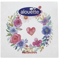 alouette Servietten Herz / Kranz 3-lagig 20 Stück schwarz, 25x25 cm