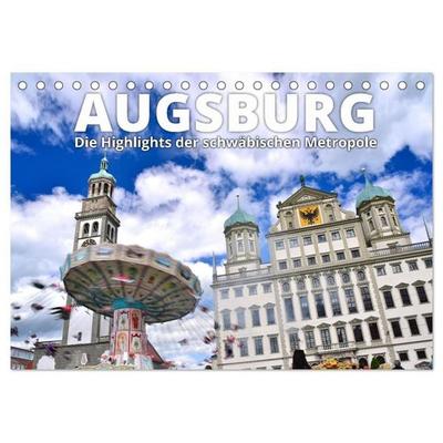 Augsburg – Die Highlights der schwäbischen Metropole (Tischkalender 2027 DIN A5 quer), CALVENDO Monatskalender