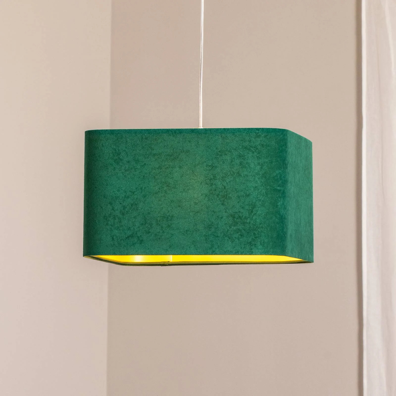 Maco Design Hanglamp Kwadro, Groen, Textiel, Dimbaar, Modern, Rechthoekig