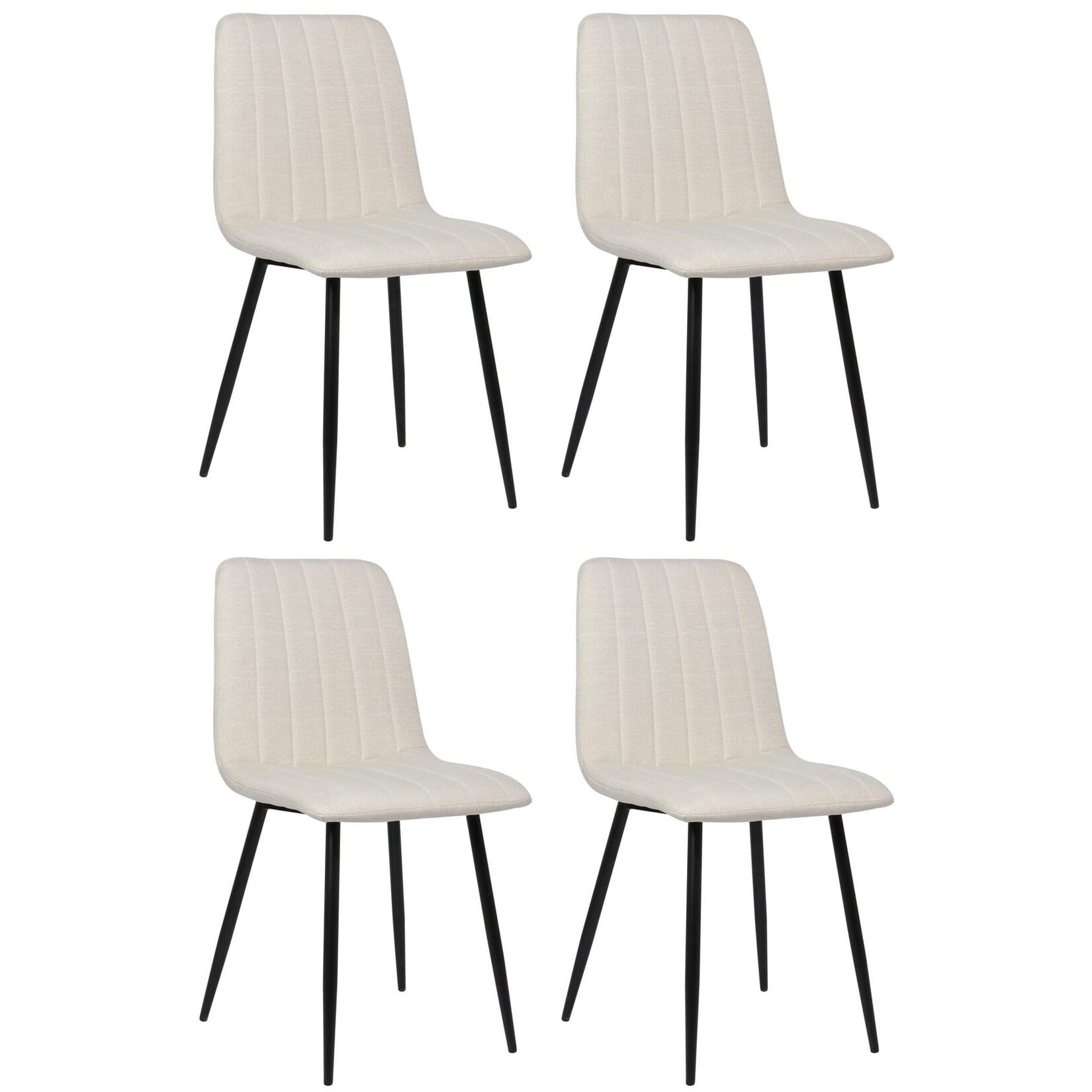 CLP 4er Set Stühle Dijon Stoff - Farbe: creme, Material: Stoff