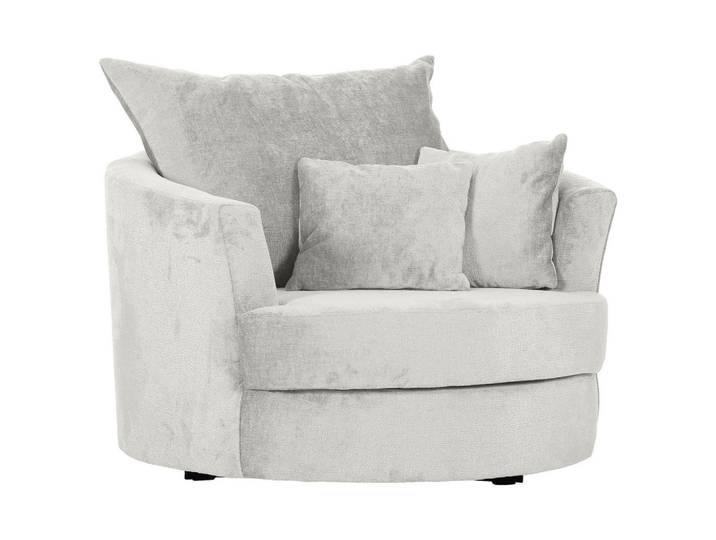 Carryhome Sessel, Creme, Metall, Füllung: Polyester, Schaumstoffflocken,Polyester, Schaumstoffflocken, 115x72x115 cm, Sitzfläche 360° drehbar, Wohnzimmer, Sessel, Sessel