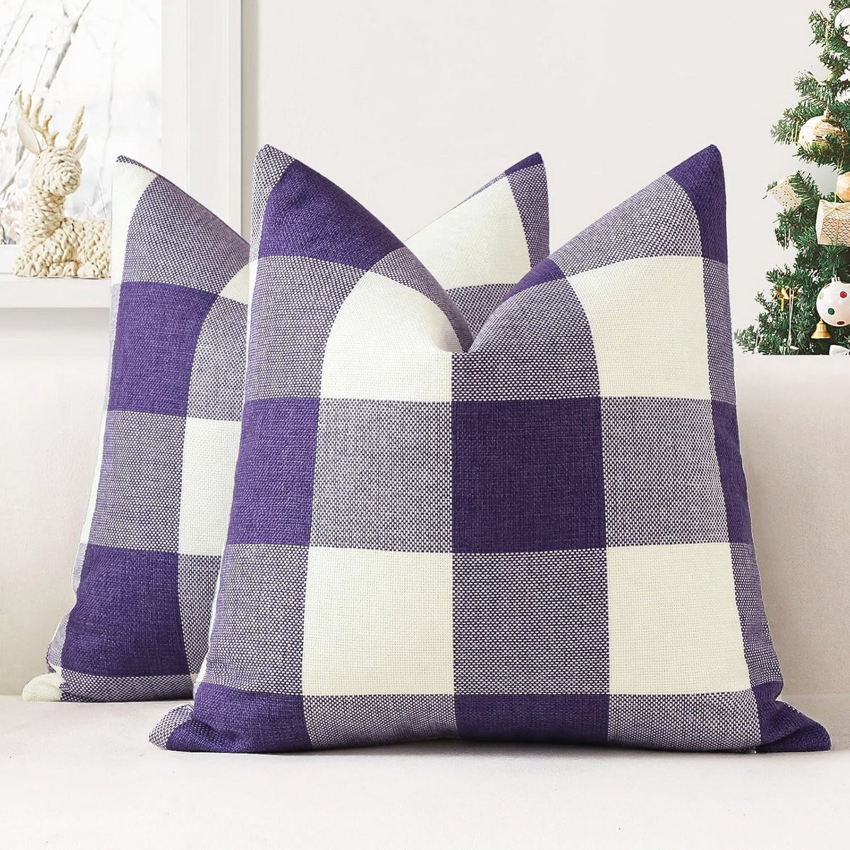 Set van 2 klassieke plaids en kussenslopen 60x60 cm voor decoratie