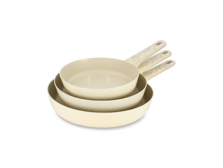 Lot De 3 Poêles 20/24/28 Cm En Aluminium\, Marguerite