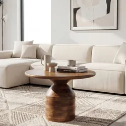 Couchtisch Massivholz Sofatisch 60cm rund Beistelltisch Design Wohnzimmertisch