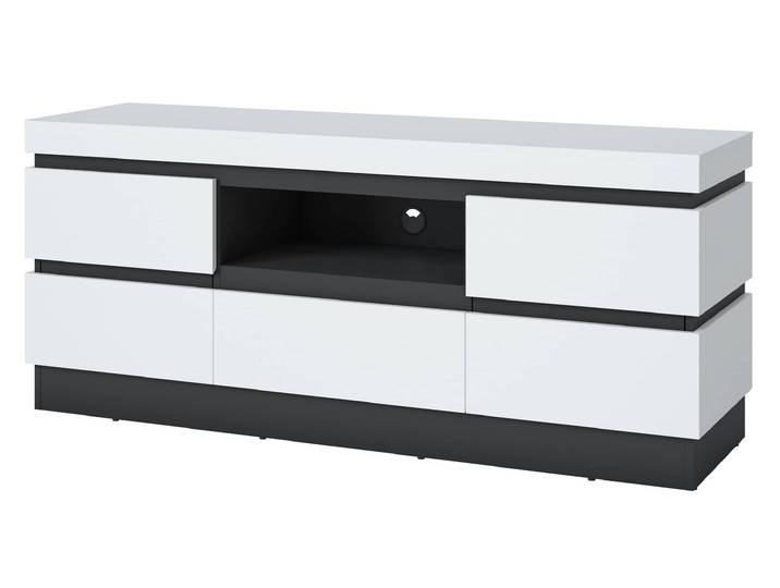 TV - Lowboard alpinweiß - anthrazit 161 cm - CAMPANIA