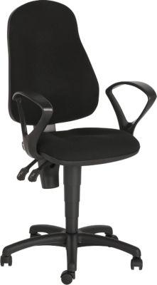 NowyStyl Bürostuhl Punkt Ergo, Permanentkontakt, mit Armlehnen, ergonomische Lehne, breite Sitzfläche, schwarz