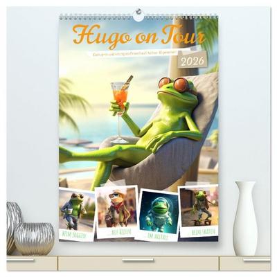 Hugo on Tour (hochwertiger Premium Wandkalender 2026 DIN A2 hoch), Kunstdruck in Hochglanz