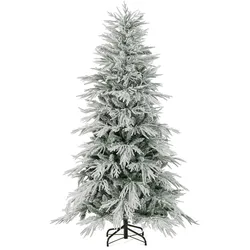 COSTWAY 180 cm künstlicher Weihnachtsbaum mit Lichtern und Schnee, Tanne mit 250 warmweißen LED-Lichtern und 594 Astspitzen