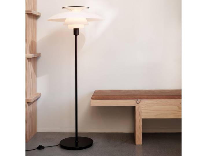 PH 80 Lampadaire Opal/Black - Louis Poulsen - Salon / séjour - Design - Métal - Avec abat-jour