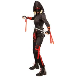 Overall Ninja für Damen, schwarz/rot