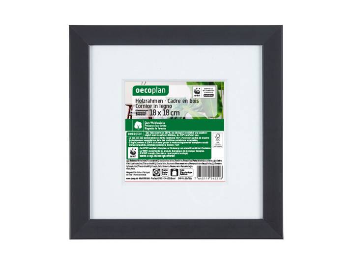 Oecoplan Bilderrahmen 18 x 18 cm Schwarz Holz