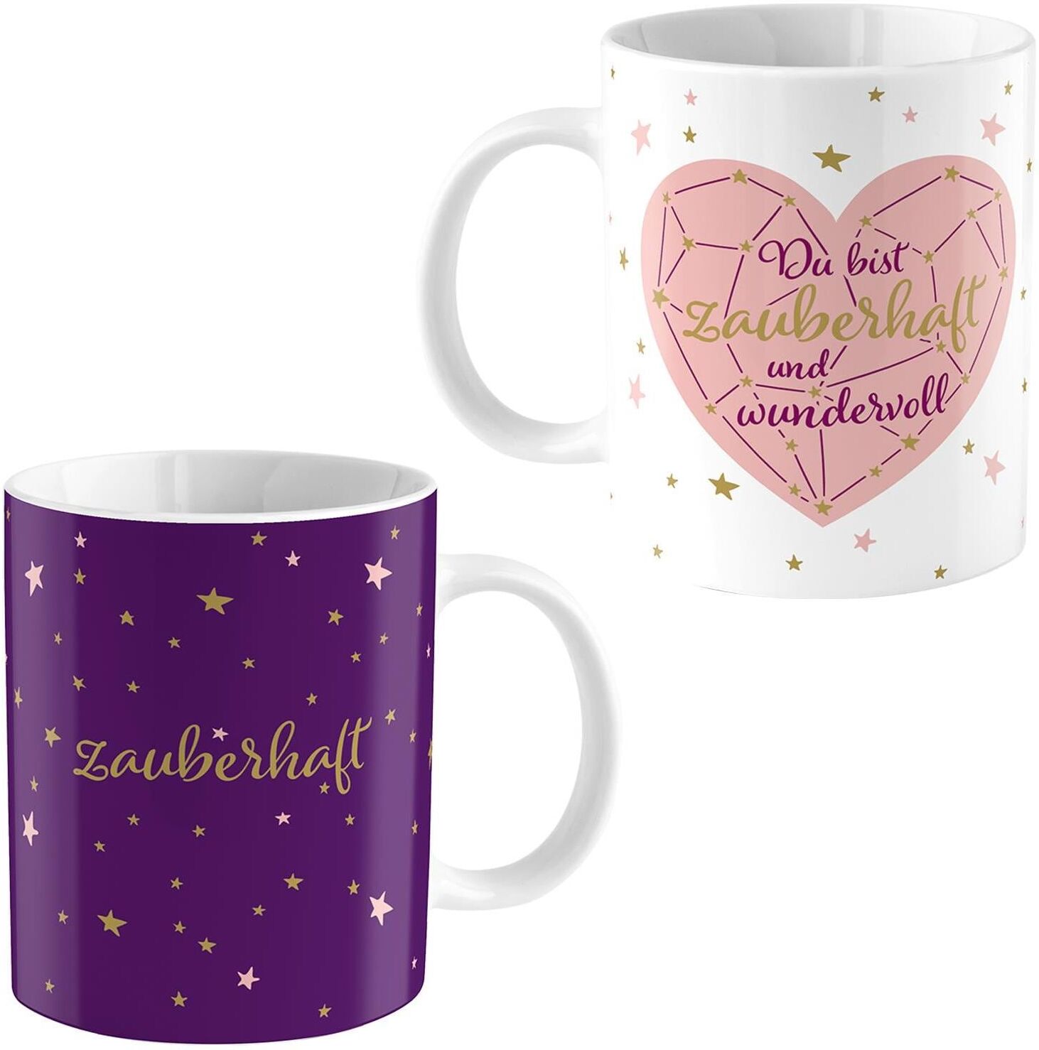 Tasse SHEEPWORLD "Zauberhaft", lila, H:9,7cm Ø:8,1cm, Keramik, Trinkgefässe, Tasse lila Ø 8,1cm x 9,7cm, 350ml