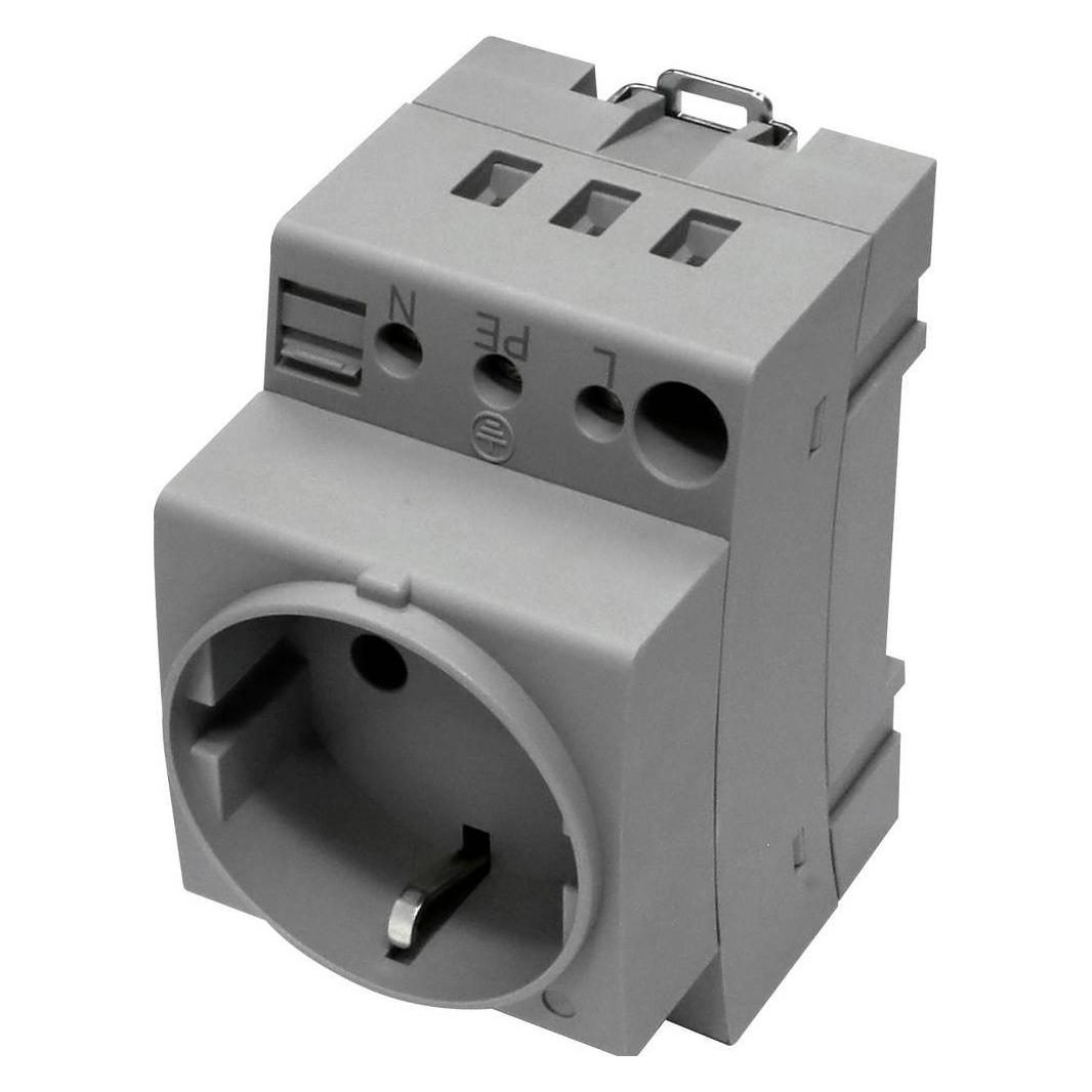 Rittal Steckdose 1=2 SZ 2506120 f.Tragschienenmontage 250V / 16A (2506120)