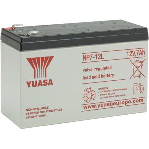 Yuasa AGM-Batterie NP7-12L, 12 V, 7 Ah, Faston 6,3 mm Anschluss, mit VdS-Zulassung