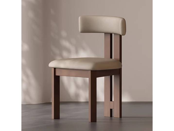 Chaise de salle à manger de style français, chaise hippopotame en bois massif, chaise de bureau wabi-sabi avec dossier, chaise de maquillage design nordique
