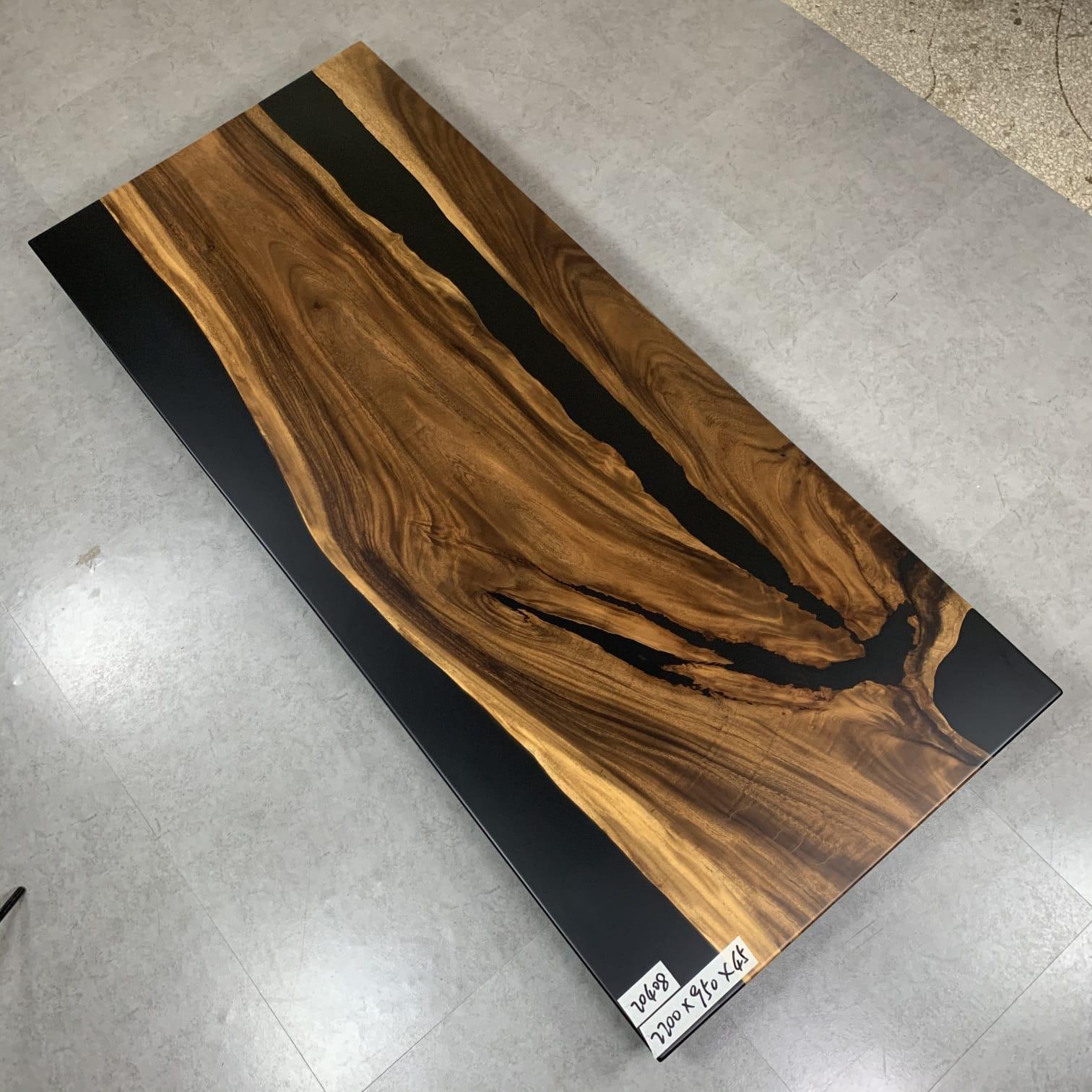Esstisch Black River Table Echtes Holz 220x95 Tische Epoxidharz Flusstisch