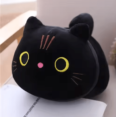 Inspire Essentials CuddlePaws Soft Cat Plush Pillow black