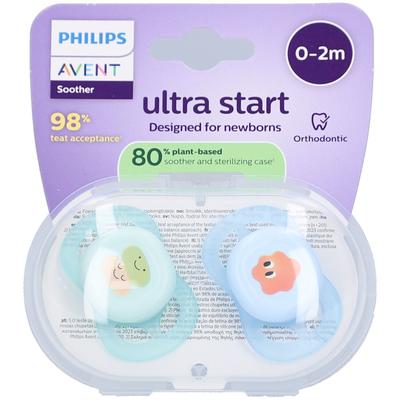 Philips Avent Fopspeen +0m Start groen/blauw design 2st 2 St Schnuller