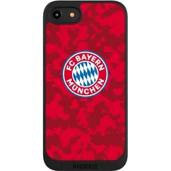Nivocase Handyhülle für Apple iPhone 8 Hülle NIVOpure Case Schwarz FC Bayern München Camouflage FCB (Apple iPhone 8), Smartphone Hülle, Schwarz