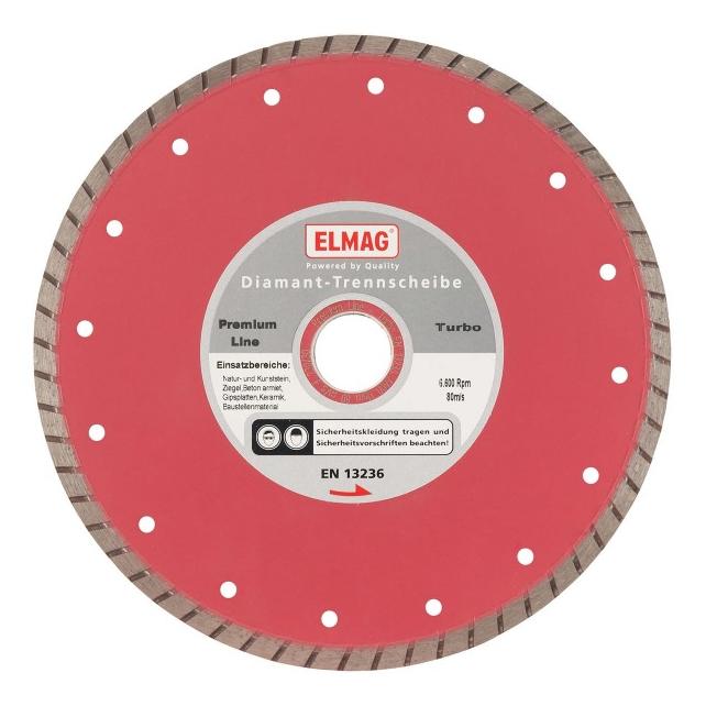 Elmag - Diamantscheibe 180 mm PREMIUM LINE - TURBO Bohrung: 25,4 mm (61533)