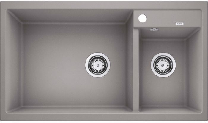 Blanco Spüle 513268 86x50cm, PuraDur alumetallic, links, ohne Ablauffernbedienung