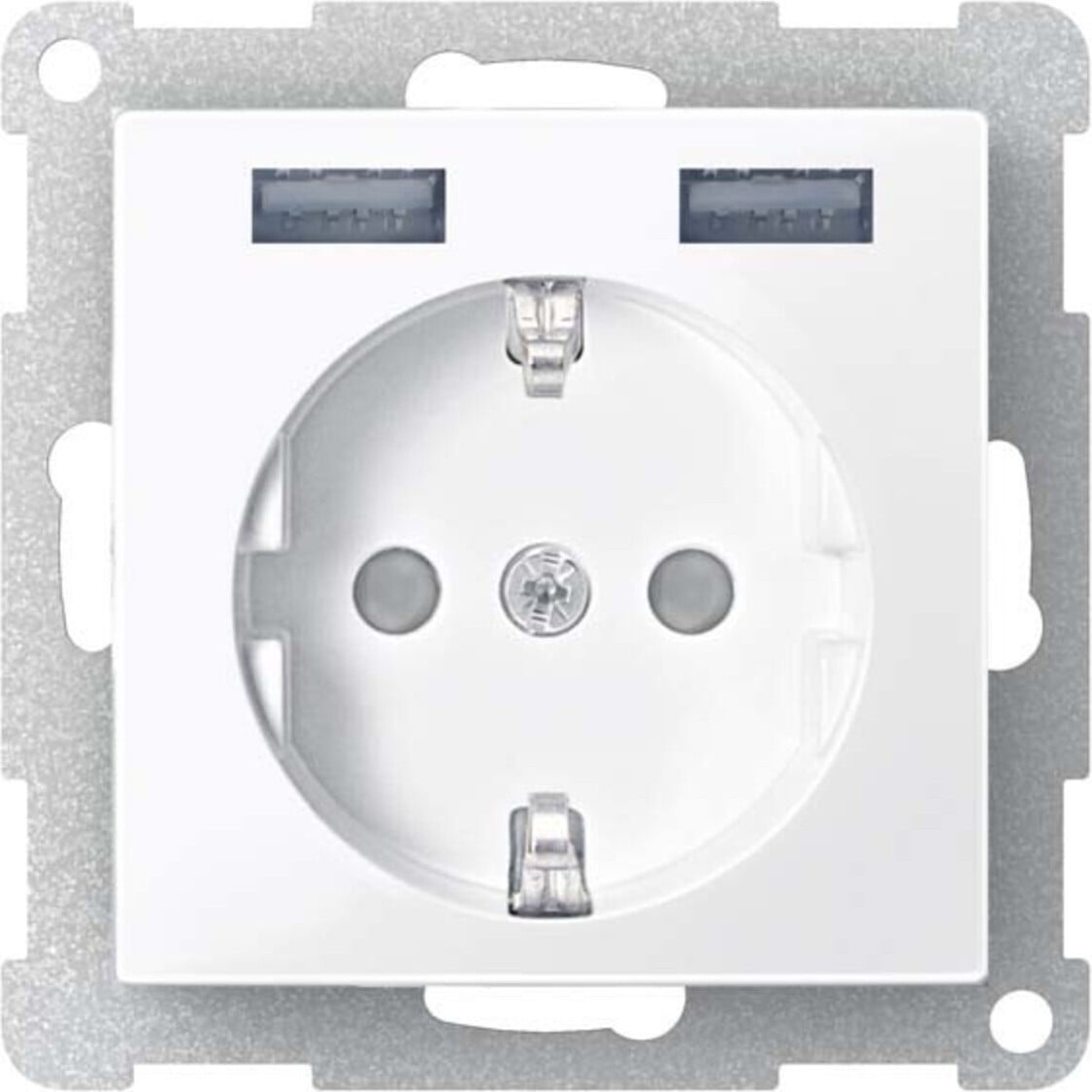 Merten stopcontact met USB-lader model MEG2366-0414 antraciet