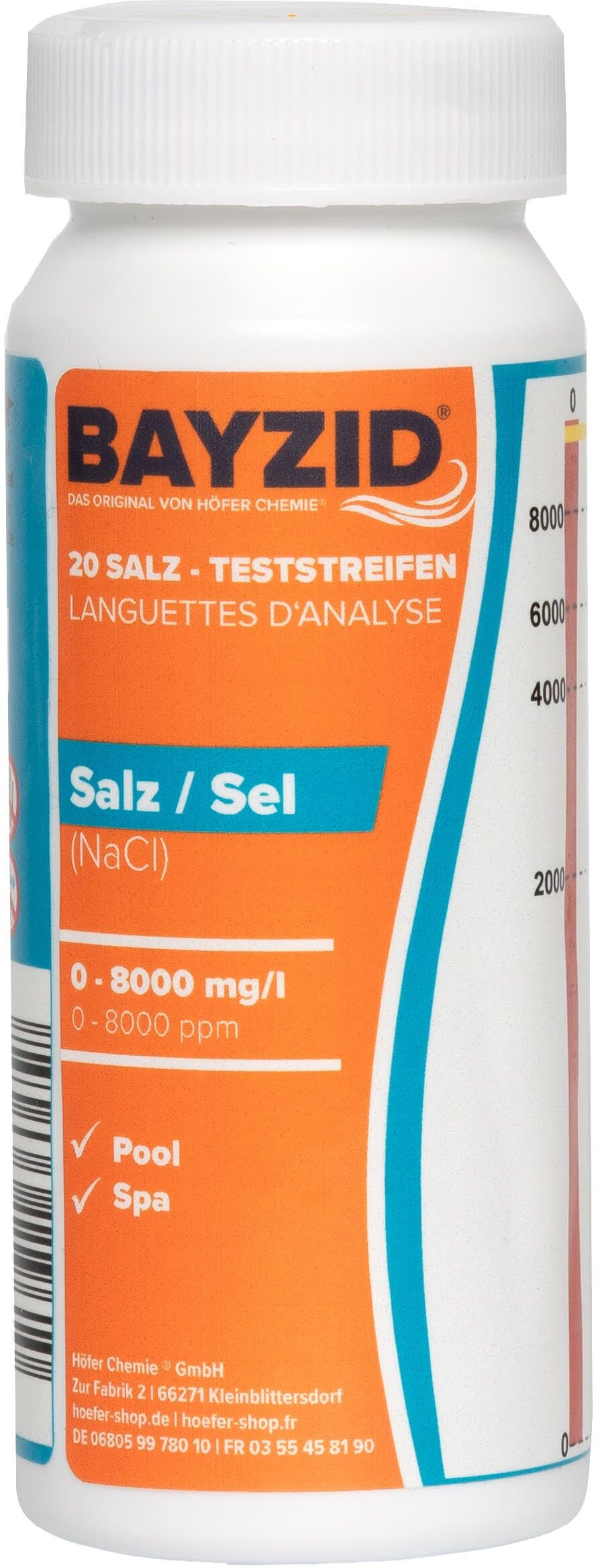 Höfer Chemie GmbH 20 pcs. Bandelettes de test - Sel - (NaCl)