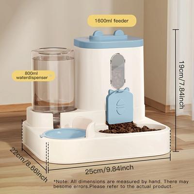Friendly Fresh Finds Automatic Pet Feeder With Water Dispenser Large Capacity Dog & Cat Food Bowl blue