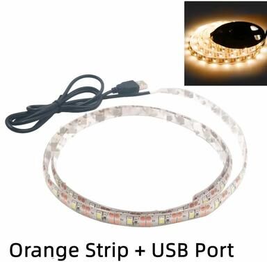 Uplift Picks Flexible USB LED Strip Lights For Brighter TV And Room Accents orange 3 Meters