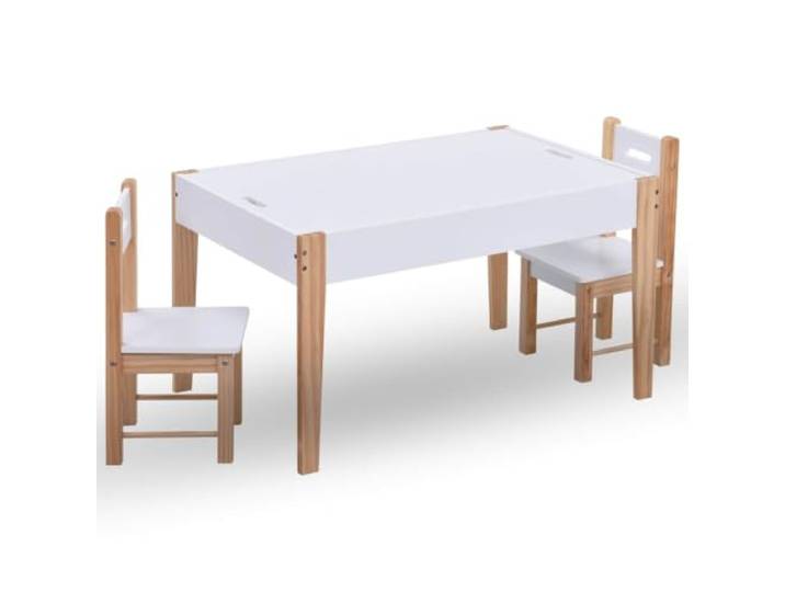 GBCDSWBR Kindersitzgruppe, Kindertisch mit 2 Stühlen & Kreidetafel Stabile MDF-Konstruktion, Praktisches Staufach, Ideal für Spiel & Lernen