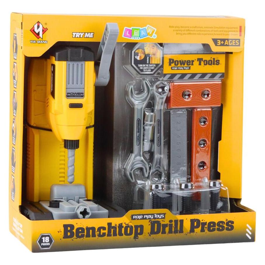 Lean Toys Kleiner Heimwerker-Werkstatt-Bohrmaschinen-Werkzeugset, 18-teilig. (66583490)