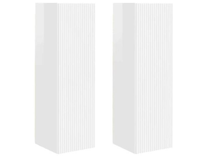 RJPLMFV TV-Wandschrank, 2 Stück, weiß, glänzend, 30 x 31 x 100 cm Holzwerkstoff, Drehtüren, integrierte Schlösser, Aufbewahrung für Ausrüstung