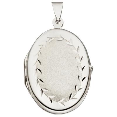 Medallionanhänger JOBO "Anhänger Medaillon oval", silber (silber 925), Schmuckanhänger, Damen, Silber 925 (Sterlingsilber), 925 Silber