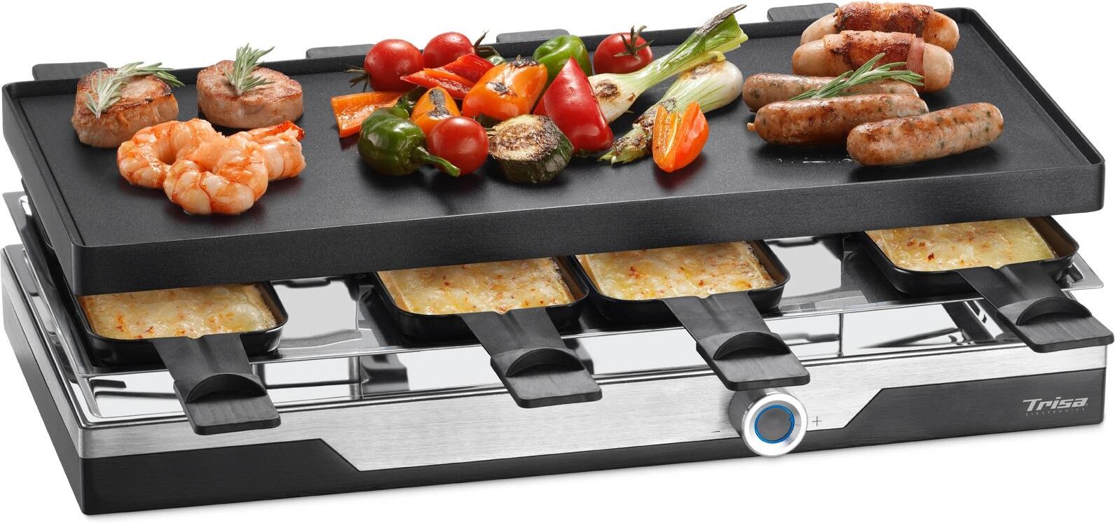 TRISA Raclette "Premium 8 Personen", silber (silberfarben), Raclettes, Raclette silberfarben Einheitsgröße