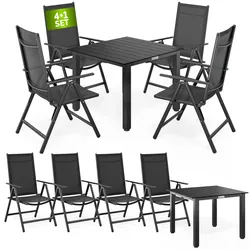 CASARIA® Aluminium Sitzgruppe Bern 4+1 WPC Tisch Hochlehner
