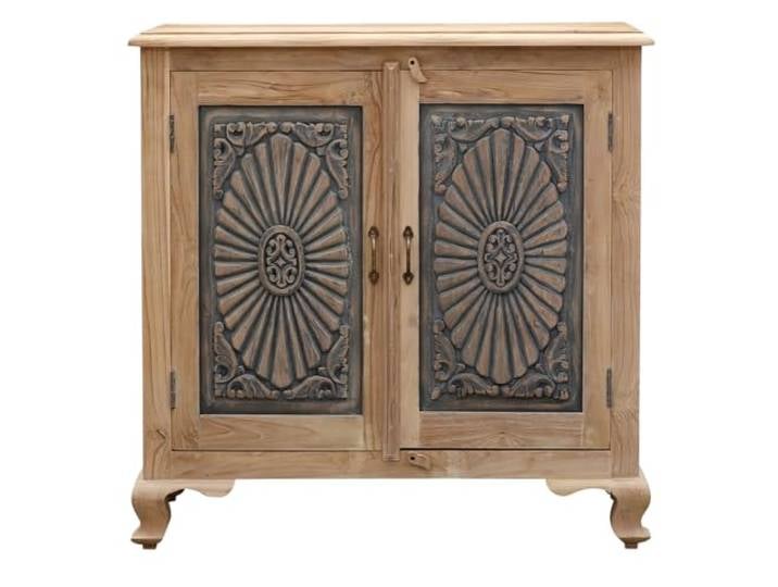 Orientalische Kommode Abagail, modern, massiv aus Teakholz, 92 cm
