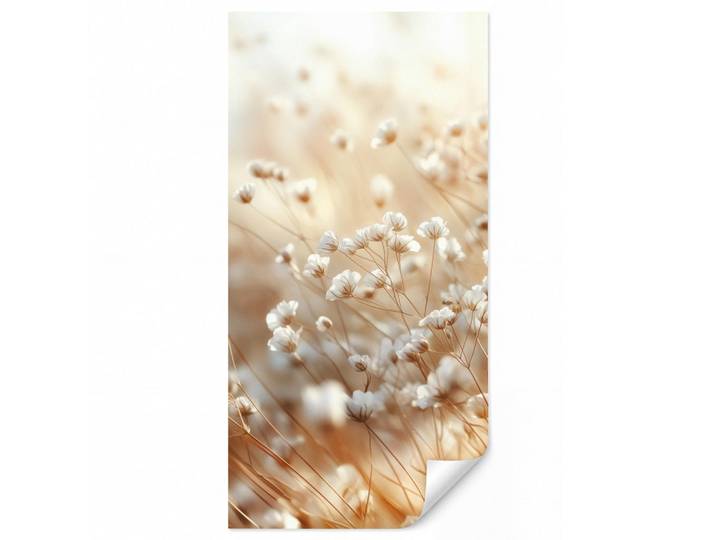 OnlyWow Tapete - Wild - Blumen - Weiß - 140x260 cm, Creme, Papier, Rechteckig, 140x260 cm, Tapeten & Wandverkleidungen, Vliestapeten
