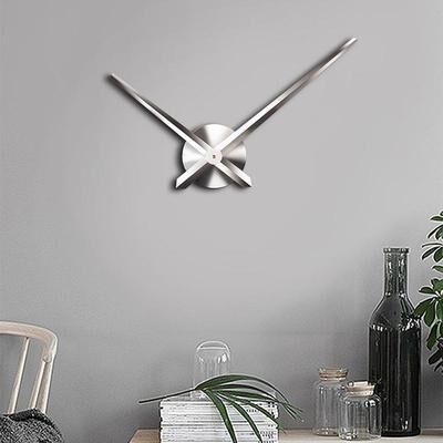 Snug & Styled DIY Stainless Steel Wall Clock Large 40 Inch Modern Mirror Wall Clock For Home Decor silver